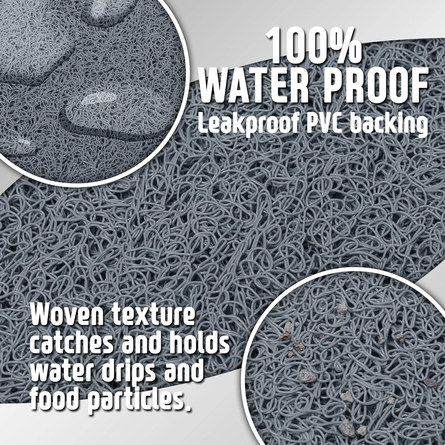 Bowl Mat for Cat and Dog, Silicone Non-Slip Absorbent Waterproof Dog Food Mat, Easy to Clean, Unique Paw Design