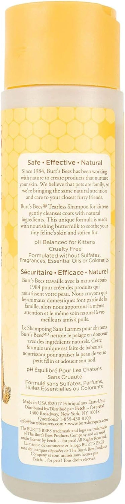 Tearless Kitten Shampoo with Buttermilk, 99.3% Natural Origin Formulas, Pet Shampoo for Cats, Gentle Cat Shampoo, Cat Shampoo for Itchy Skin, 10 Oz