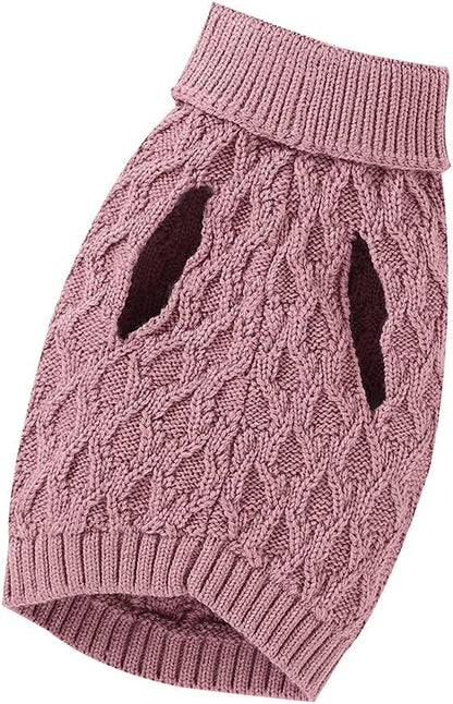 Knitted Braid Turtleneck Sweater Knitwear Warm Outerwear for Dogs & Cats