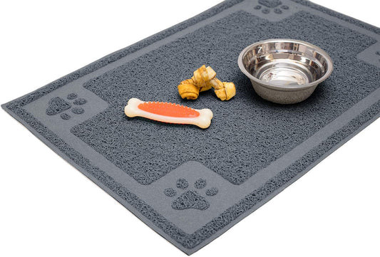 Bowl Mat for Cat and Dog, Silicone Non-Slip Absorbent Waterproof Dog Food Mat, Easy to Clean, Unique Paw Design