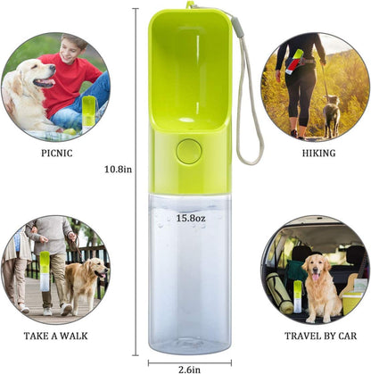 Dog Water Bottle Dispenser,Water Bottle for Dogs,Portable Dog Water Bottles for Walking Travel Pet Doggie Drinking Cup 15Oz (Green)