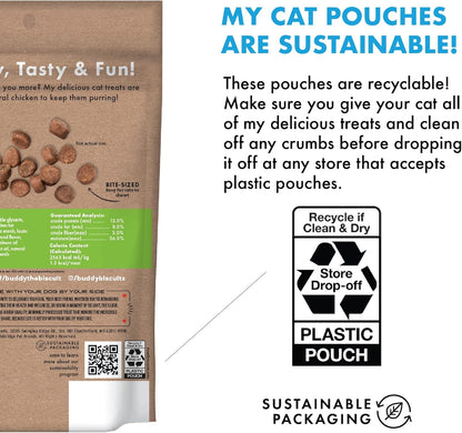 3 Oz Pouch of Grain Free Soft & Chewy Cat Treats Made with Natural Tender Chicken