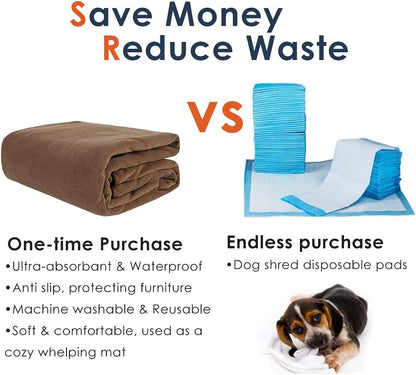 Washable Pee Pads for Dogs 65"X45"/72"X72" Extra Large 72"X72" Reusable Puppy Pads Waterproof Pet Training Pads, Non-Slip Dog Mats Fast Absorbent Whelping Pads for Playpen Mat