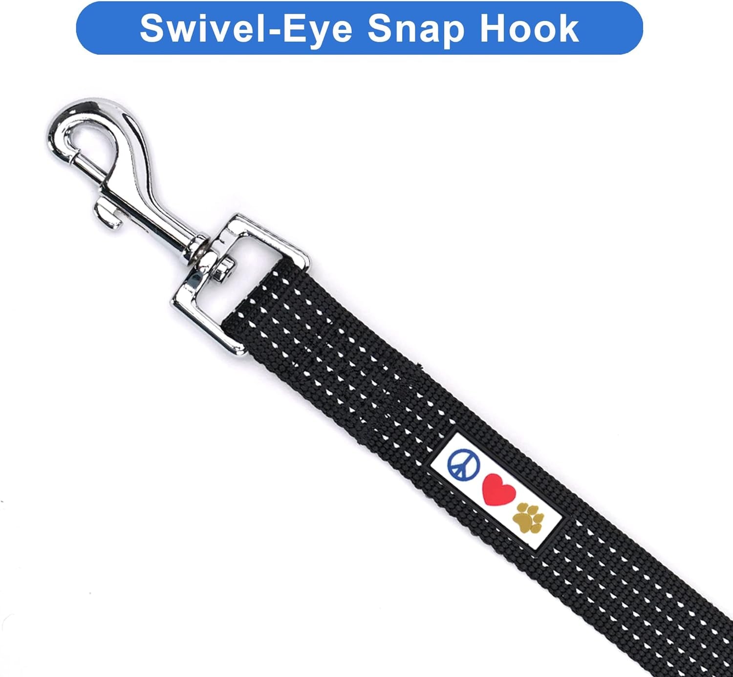 Pet / Puppy 6 - Feet Reflective Dog Leash Extra Small / Small 5/8 Inch Black Matching Collar and Harness Sold Separately.