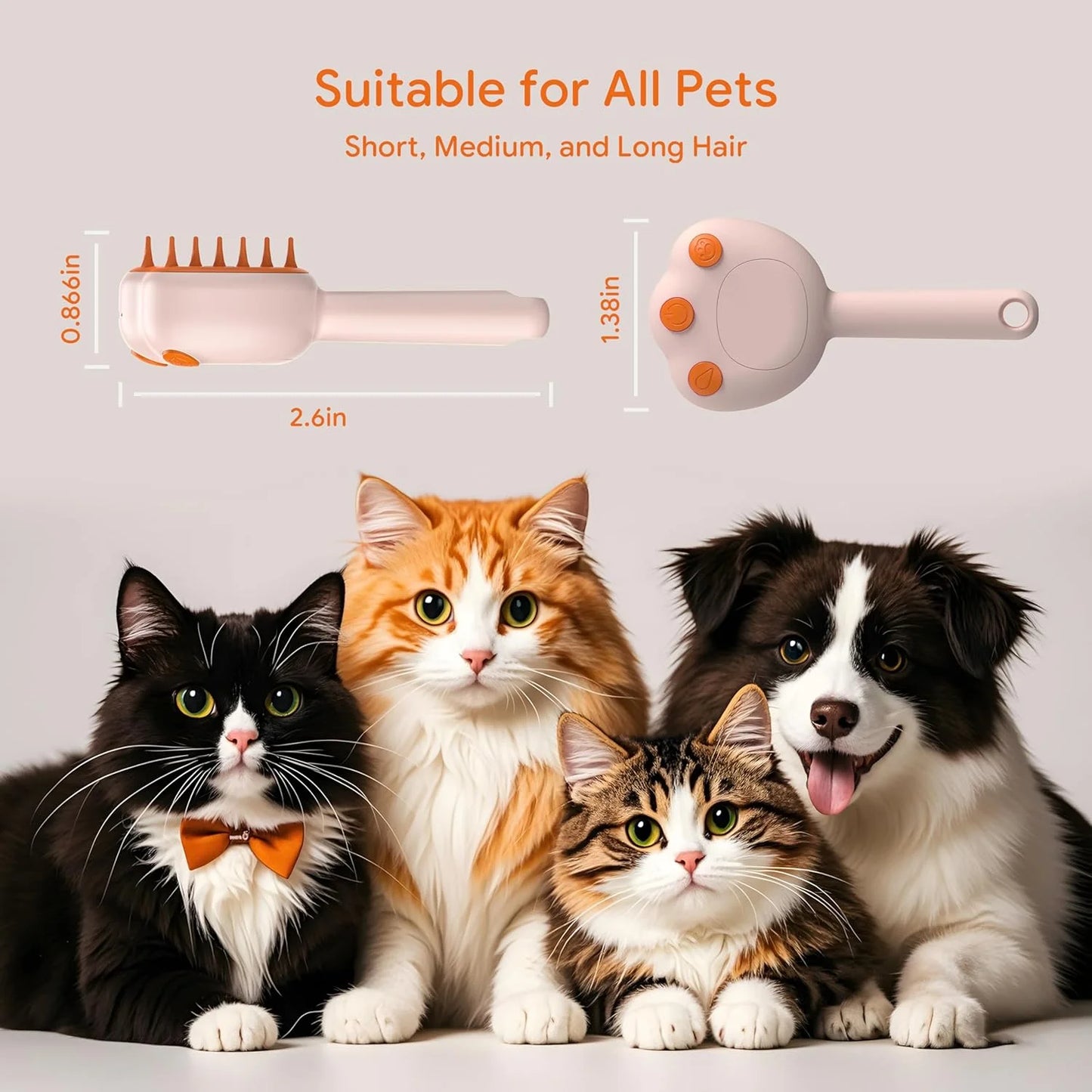 6-In-1 Rechargeable Pet Grooming Brush – Anti-Static Deshedding Tool for Cats & Dogs with Massage,Cleaning&Shedding Control | All-In-One Grooming Solution,Brushes for Indoor