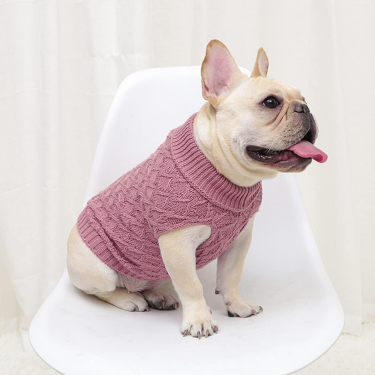 Knitted Braid Turtleneck Sweater Knitwear Warm Outerwear for Dogs & Cats